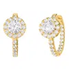 Diamond2deal 14k Yellow Gold 2.80 Ct Lab Grown Diamond Hoop Earrings Vvs-vs In Brown