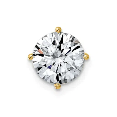 Diamond2deal 14k Yellow Gold 2ct. 8.0mm Round Moissanite Solitaire Chain Slide Pendant In Metallic