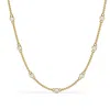 Diamond2deal 14k Yellow Gold 4ctw Ct Bezel Set Lab Grown Diamond Station Necklace (e-f In Gold
