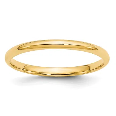 Diamond2deal 14k Yellow Gold 2mm Lightweight Comfort Fit Wedding Band Ring In Metallic