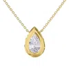 Diamond2deal 14k Yellow Gold 3 Carat Pear Shape Lab Grown Diamond Pendant Necklace 18" Vvs-vs In Yellow