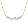 Diamond2deal 14k Yellow Gold 3 Ct Multi Shape Lab Grown Diamond Pendant Necklace 18" Chain Vvs-vs In Yellow