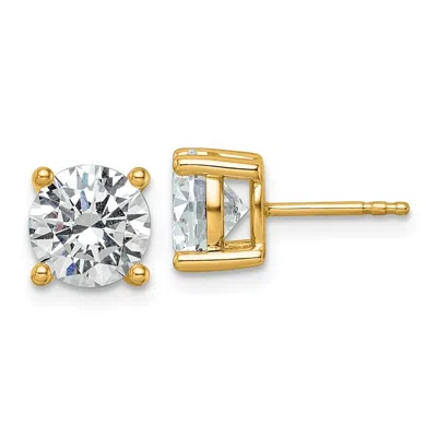 Diamond2deal 14k Yellow Gold 3 Ctw Lab Grown Diamond Stud Earrings