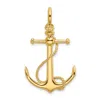 Diamond2deal 14k Yellow Gold 3-d Anchor Long T Bar Shackle Bail Charm In Yellow