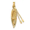 Diamond2deal 14k Yellow Gold 3-d Boat Dangling Oars Charm In Yellow