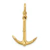 Diamond2deal 14k Yellow Gold 3-d Polished Anchor 2 Piece Moveable Charm In Yellow