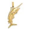 Diamond2deal 14k Yellow Gold 3-d Polished Blue Marlin Charm In Yellow