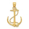 Diamond2deal 14k Yellow Gold 3-d Polished Textured Anchor Rope Charm In Yellow