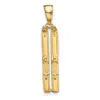 Diamond2deal 14k Yellow Gold 3-d Snow Skis Pendant In Yellow