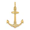 Diamond2deal 14k Yellow Gold 3-d Texture Anchor Charm In Yellow
