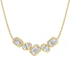 Diamond2deal 18k Vermeil Plated Silver 3.2 Ct Multi Shape Lab Grown Diamond Pendant Necklace 18" Vvs In Gold