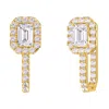 Diamond2deal 18k Vermeil Plated Silver 3.20 Ct Radiant Cut Lab Grown Diamond Hoop Earrings Vvs-vs In Gold