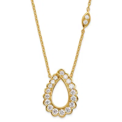 Diamond2deal 14k Yellow Gold 3/4 Ct Lab Grown Diamond Teardrop Pendant Necklace 18" Clarity Vs, Color G-h