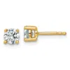 Diamond2deal 14k Yellow Gold 3/4 Ct Round Lab Grown Diamond Stud Earrings Vs Clarity, G-h Color In Yellow