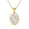 Diamond2deal 14k Yellow Gold 3.8 Ct Oval Cut Lab Grown Diamond Pendant Necklace 18" Chain Vvs-vs In Gold