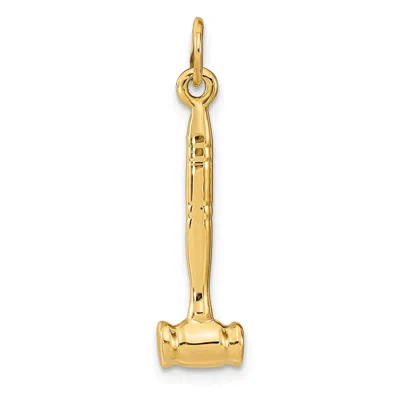 Diamond2deal 14k Yellow Gold 3-d Gavel Charm