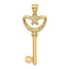 Diamond2deal 14k Yellow Gold 3d Key To My Heart Key Charm In Yellow