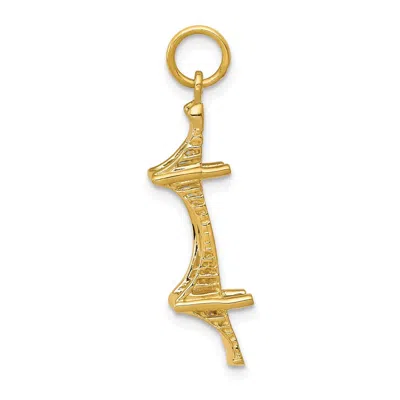 Diamond2deal 14k Yellow Gold 3d Mackinac Bridge Charm
