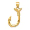Diamond2deal 14k Yellow Gold 3d Whale Tail Hook Pendant In Yellow