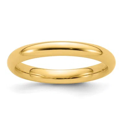 Diamond2deal 14k Yellow Gold 3mm Standard Weight Comfort Fit Wedding Band Ring In Neutral