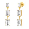 Diamond2deal 18k Yellow Gold Vermeil 4 Ct Emerald Cut Lab Grown Diamond Drop & Dangle Earrings Vvs-v In Yellow