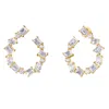 Diamond2deal 18k Vermeil Plated Silver4.30 Ct Lab Grown Diamond Fancy Stud Earrings Vvs-vs In Yellow