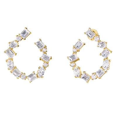 DIAMOND2DEAL 14K YELLOW GOLD 4.32 CT MULTI SHAPE LAB GROWN DIAMOND STUD EARRINGS VVS-VS, E-F