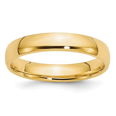 Diamond2deal 14k Yellow Gold 4mm Lightweight Comfort Fit Wedding Band Ring In Green