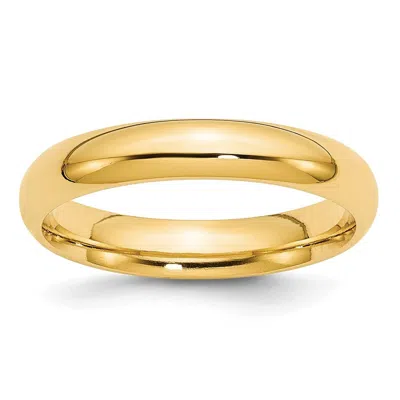 Diamond2deal 14k Yellow Gold 4mm Standard Weight Comfort Fit Wedding Band Ring In Burgundy
