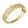 Diamond2deal 14k Yellow Gold 5 Carat Round Lab Grown Diamond Bangle Bracelet 7" Vvs-vs In Yellow