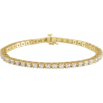 Diamond2deal 14k Yellow Gold 5 Ctw Lab-grown Diamond Line Bracelet 7.25"