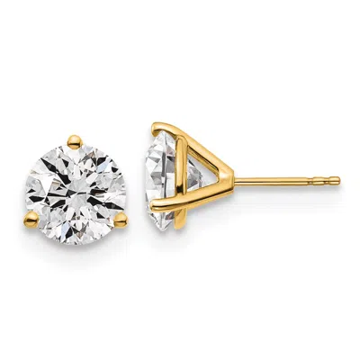 Diamond2deal 14k Yellow Gold 5 Ctw Lab Grown Diamond Stud Earrings