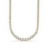 Diamond2deal 14k Yellow Gold 7ct Round Lab Grown Diamond. 3 Prong Straight Line Tennis Necklace (e-f In Gold