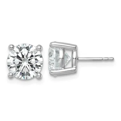 Diamond2deal 14k Yellow Gold 6 Ct Round Lab Grown Diamond Stud Earrings Vs Clarity, G-h Color