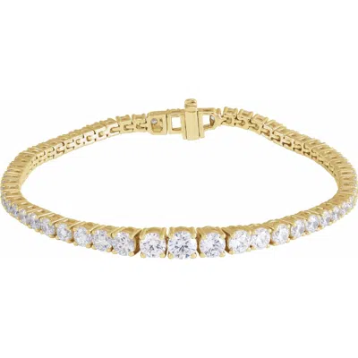 Diamond2deal 14k Yellow Gold 6 Ctw Lab-grown Diamond Line Bracelet 7"