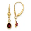 Diamond2deal 14k Yellow Gold 6x4mm Garnet Stud Earrings