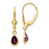 Diamond2deal 14k Yellow Gold 6x4mm Rhodolite Garnet Stud Earrings