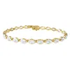Diamond2deal 14k Yellow Gold 7.30 Ct Oval Cut Lab Grown Diamond Tennis Bracelet 7" Vvs-vs In Gold