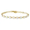 Diamond2deal 14k Yellow Gold 7.30 Ct Oval Cut Lab Grown Diamond Tennis Bracelet 7" Vvs-vs In Gold