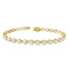 Diamond2deal 18k Vermeil Plated Silver 10.5 Ct Round Lab Grown Diamond Tennis Bracelet 7" Vvs-vs In Gold