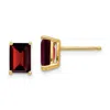 Diamond2deal 14k Yellow Gold 7x5mm Emerald Cut Garnet Earrings