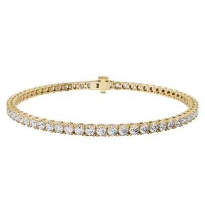 DIAMOND2DEAL DIAMOND2DEAL 14K YELLOW GOLD 8 CTW LAB GROWN DIAMOND STRAIGHT-LINE TENNIS BRACELET (E-F