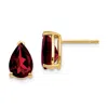 Diamond2deal 14k Yellow Gold 9x6mm Pear Garnet Earrings