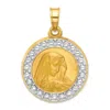 Diamond2deal 14k Yellow Gold And Rhodium Hollow Lady Of Sorrows Pendant In Yellow