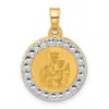 Diamond2deal 14k Yellow Gold And White Rhodium Hollow Our Lady Of Mt Carmel Medal In Yellow