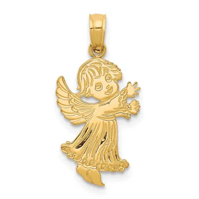 Diamond2deal 14k Yellow Gold Angel Pendant