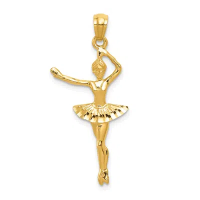 Diamond2deal 14k Yellow Gold Ballerina Pendant