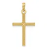 Diamond2deal 14k Yellow Gold Beaded & Polished Fancy Cross Pendant In Yellow