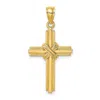 Diamond2deal 14k Yellow Gold Beaded Center Design Cross Charm In Yellow