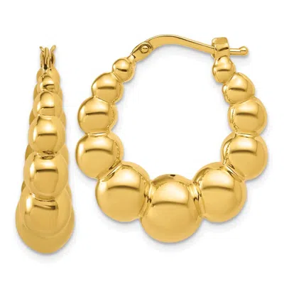 Diamond2deal 14k Yellow Gold Beaded C-hoop Earrings
